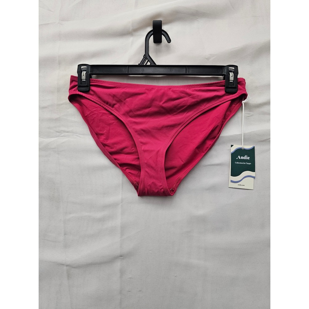 Andie Womens Bikini Bottoms Pink Nylon Blend Casual Size Medium